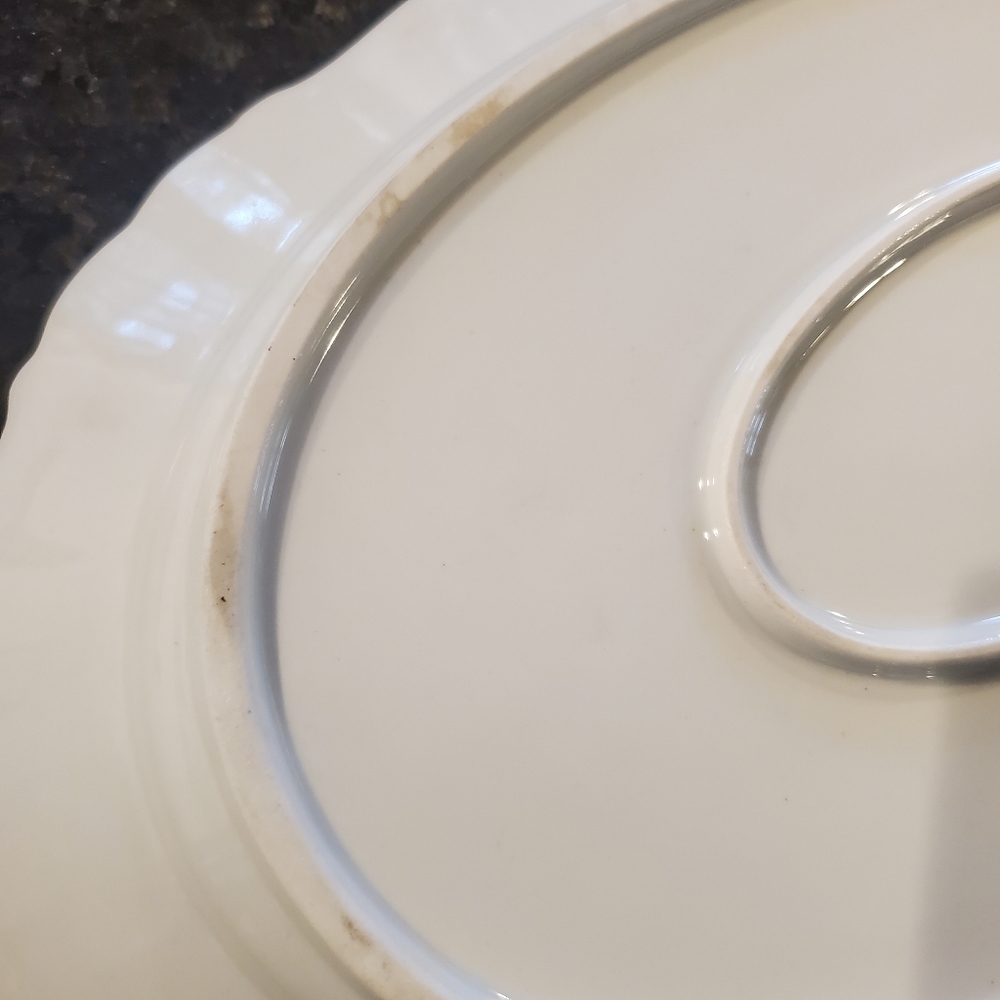 Vintage Edelstein Bavaria Carmen 15" oval china platter pink and grey floral - Picture 8 of 8